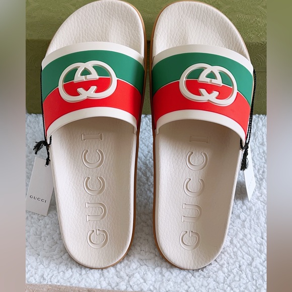 Authentic Gucci Men’s Interlocking G Slide Sandals - Picture 13 of 16